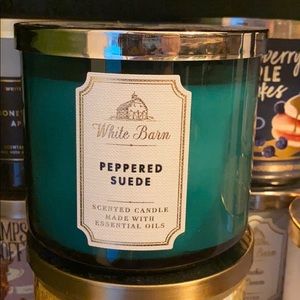 New Peppered suede candle bath and body works